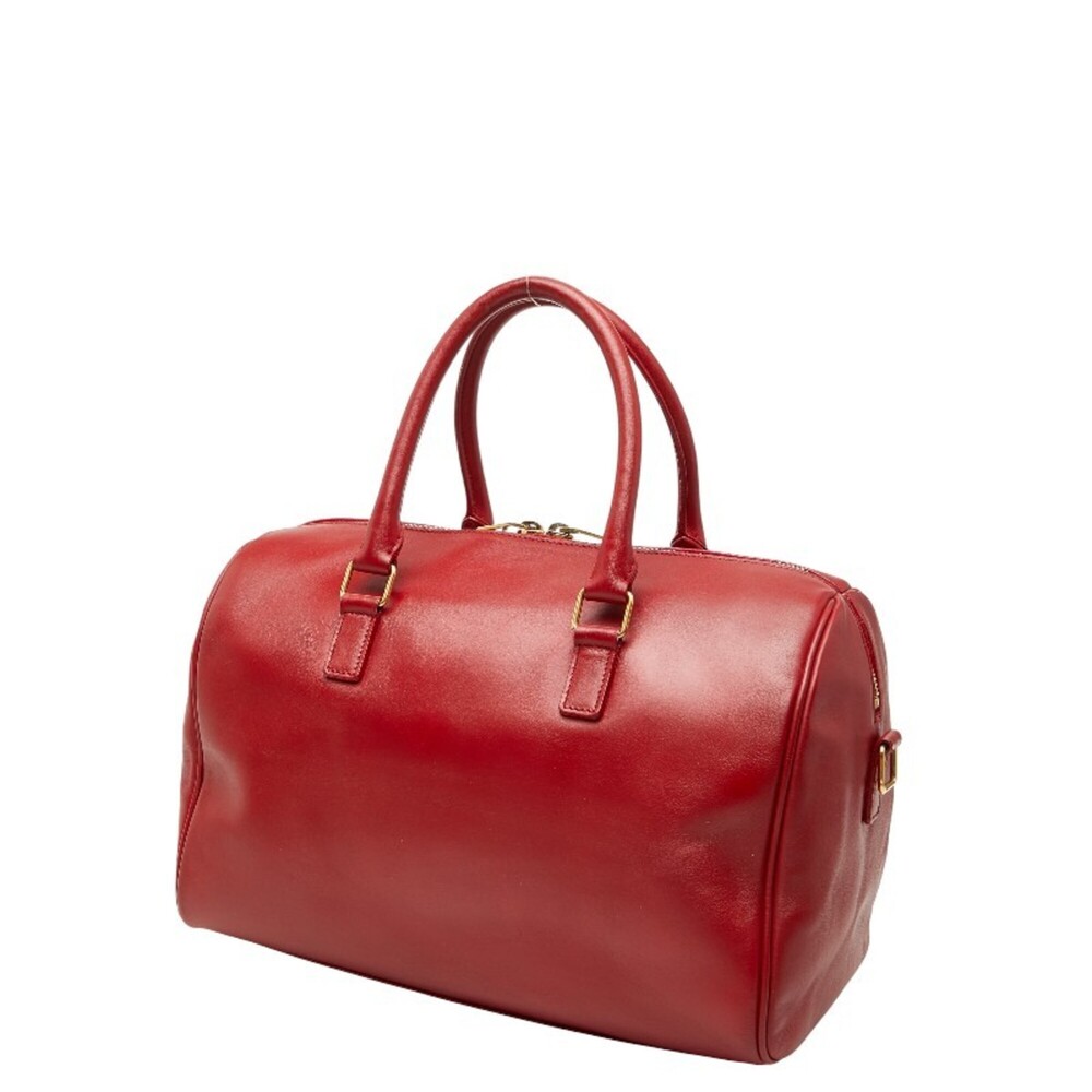 Saint Laurent Classic Duffle 6 Handbag/Shoulder Bag 2WAY 322049 Red Leather W... - Picture 2 of 13